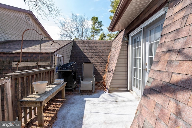 view of patio featuring french doors and area for grilling