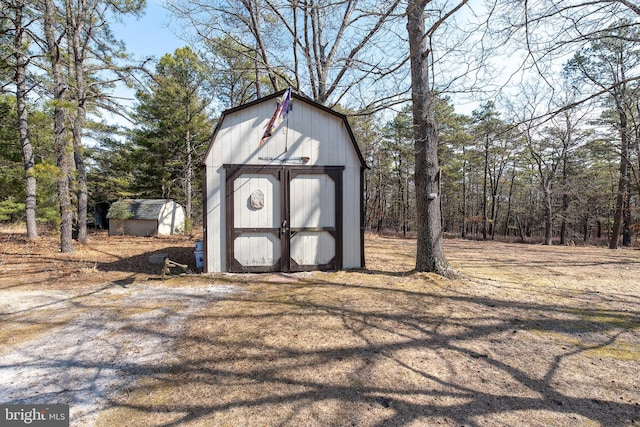 view of shed