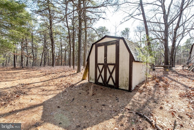 view of shed