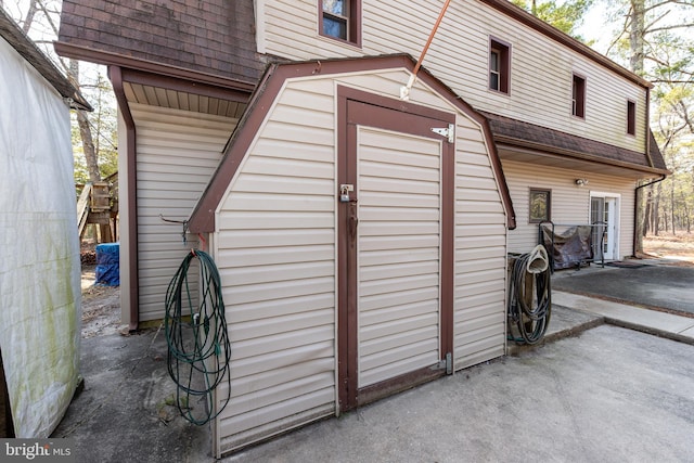 view of shed