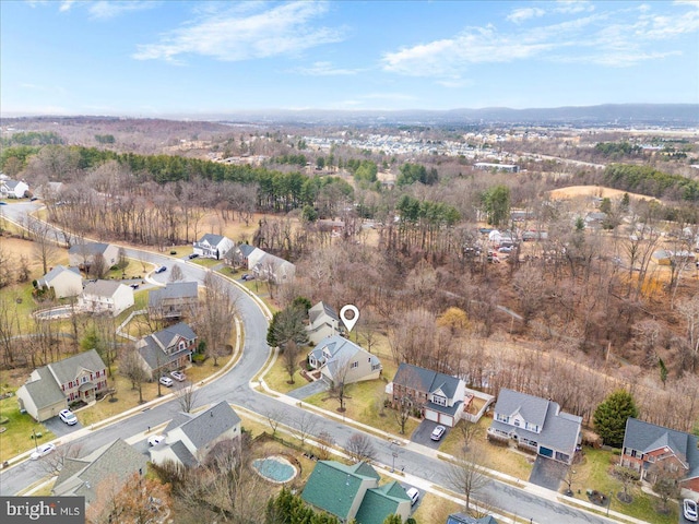 aerial view with a residential view