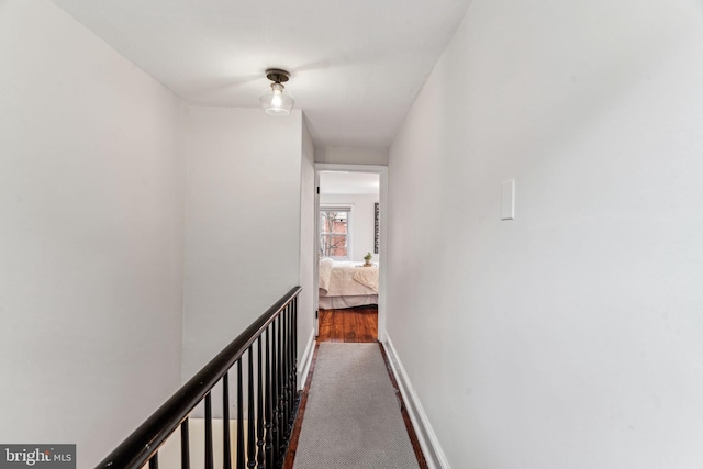 hallway with baseboards and carpet flooring