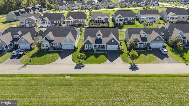 aerial view with a residential view