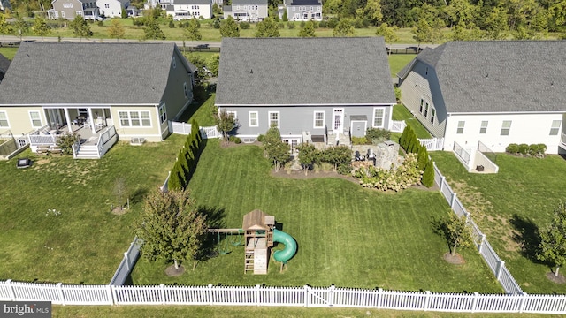 birds eye view of property featuring a residential view