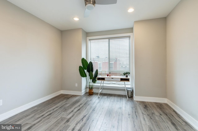 2525 N Hancock St, Philadelphia, PA 19133 - interior space with light wood-style floors, recessed lighting, baseboards, and a ceiling fan