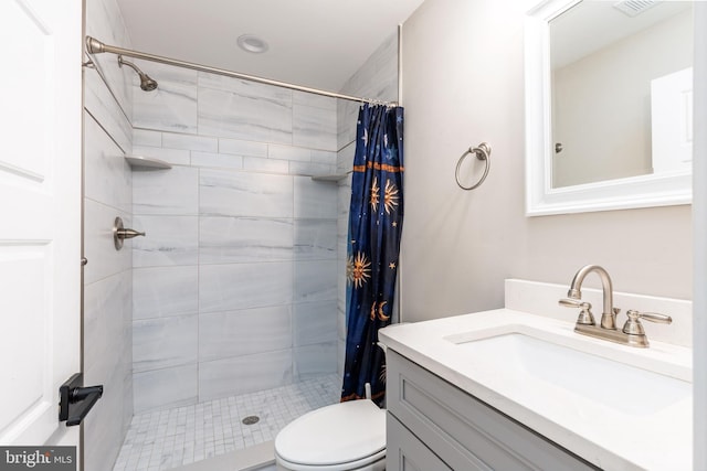 2525 N Hancock St, Philadelphia, PA 19133 - full bath with a stall shower, visible vents, vanity, and toilet