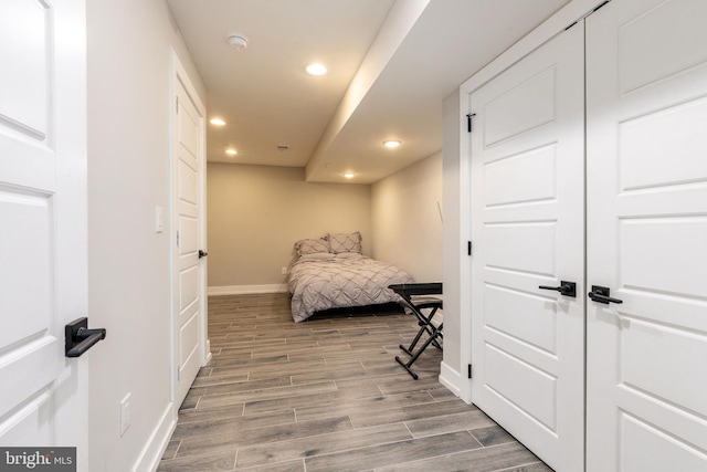 2525 N Hancock St, Philadelphia, PA 19133 - bedroom featuring wood tiled floor, baseboards, and recessed lighting