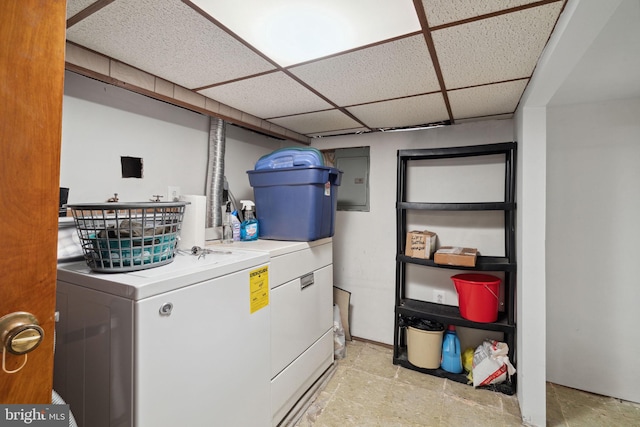 clothes washing area featuring laundry area and electric panel