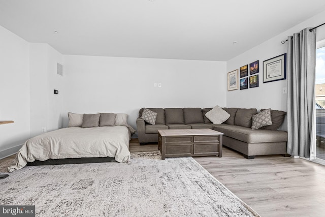 living room featuring light wood finished floors