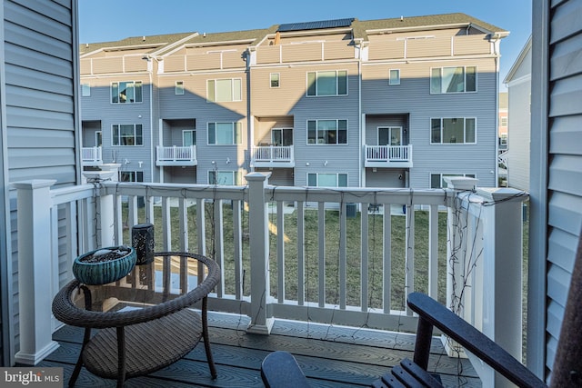 balcony with a residential view