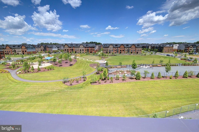 bird's eye view with a residential view