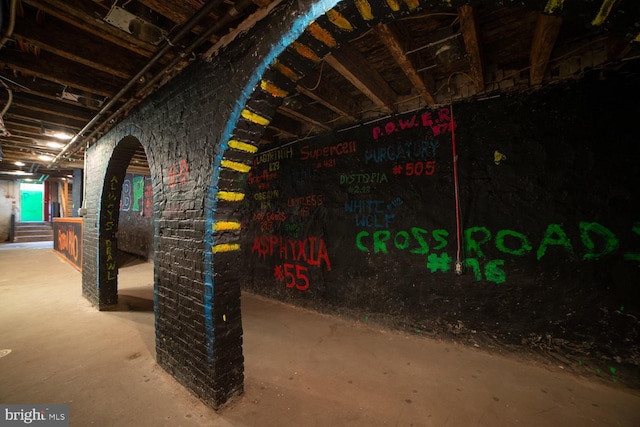 view of unfinished attic