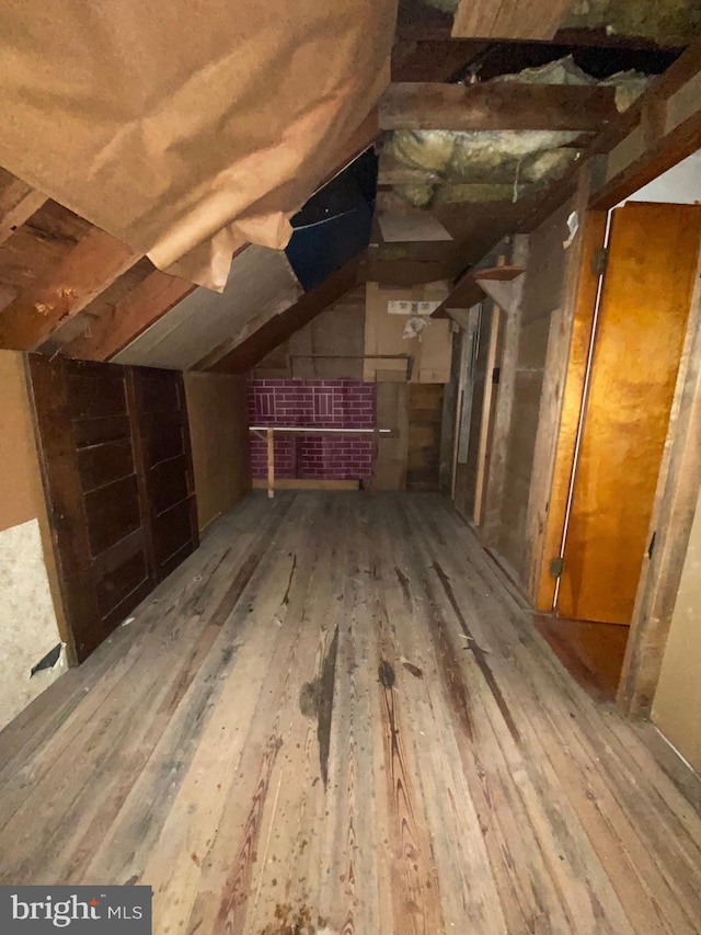 view of unfinished attic