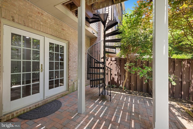 4637 Kirkland Pl, Alexandria, VA 22311 - view of patio / terrace with stairs and french doors