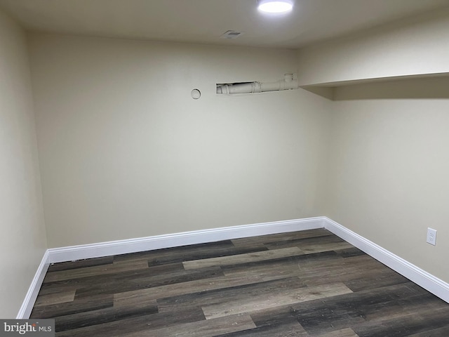 interior space featuring dark wood finished floors and visible vents