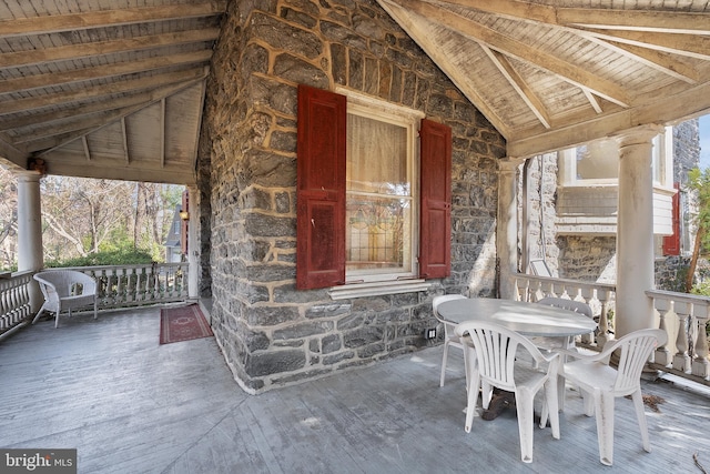 view of patio / terrace with a porch