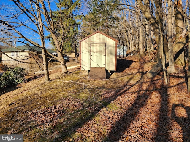 view of shed