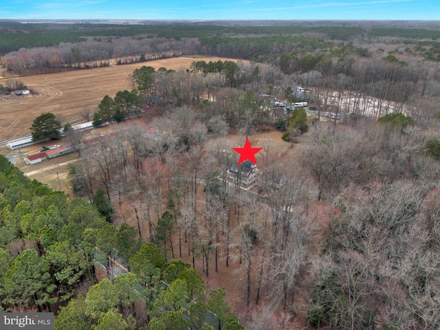 bird's eye view with a rural view