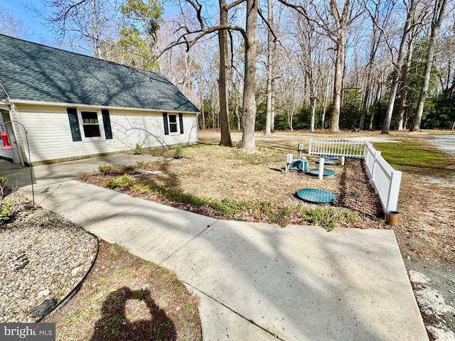 view of yard featuring fence