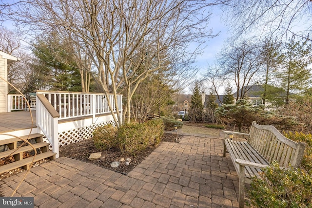 view of patio / terrace with a wooden deck