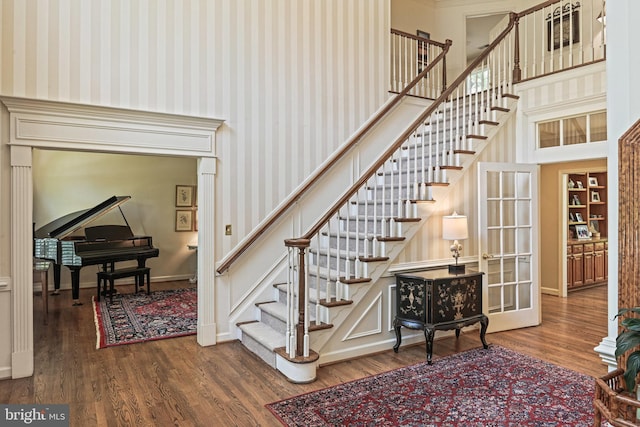 10310 Mystic Meadow Way, Oakton, VA 22124 - stairway with baseboards and wood finished floors