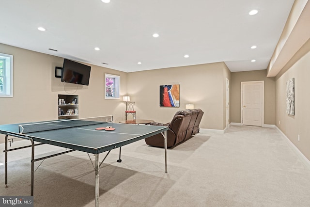 10310 Mystic Meadow Way, Oakton, VA 22124 - game room featuring recessed lighting, baseboards, and light colored carpet