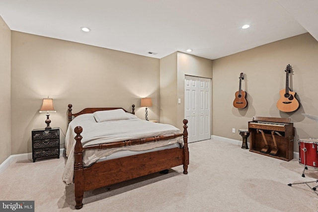 10310 Mystic Meadow Way, Oakton, VA 22124 - carpeted bedroom featuring baseboards, a closet, recessed lighting, and visible vents