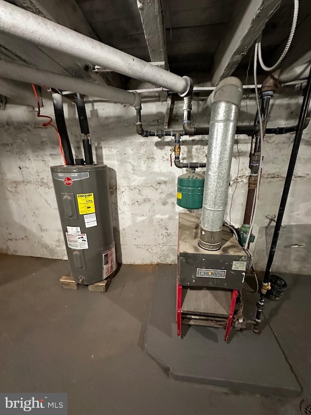 utilities featuring electric water heater