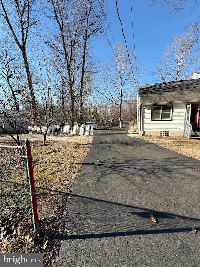 view of street with aphalt driveway