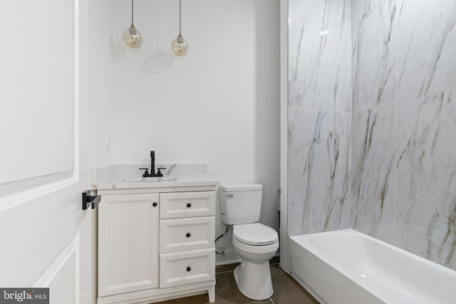 full bathroom featuring toilet and vanity