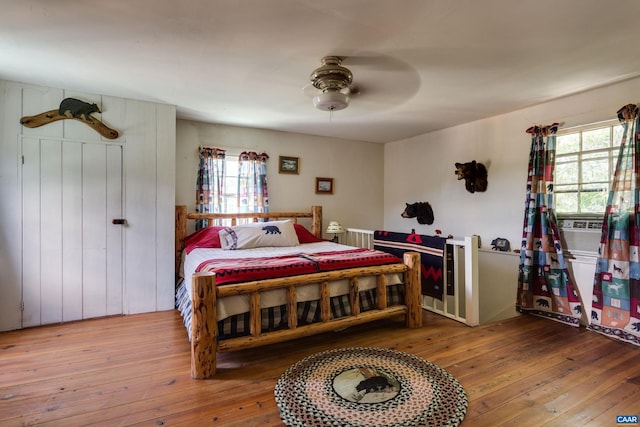 240 Stoneleigh Rd, Palmyra, VA 22963 - bedroom with multiple windows, hardwood / wood-style flooring, and ceiling fan