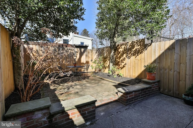 view of patio / terrace with a fenced backyard