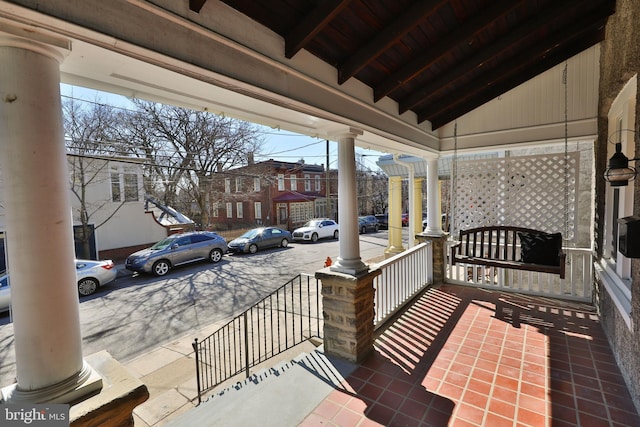 view of patio / terrace with a porch