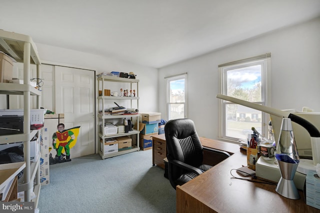 office area with carpet floors