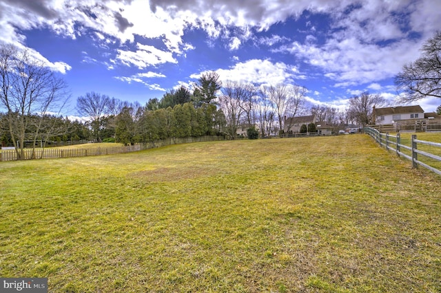 view of yard featuring fence