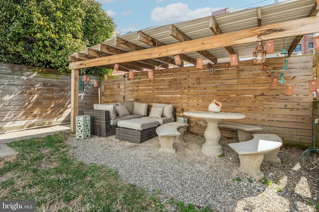 view of patio with an outdoor hangout area