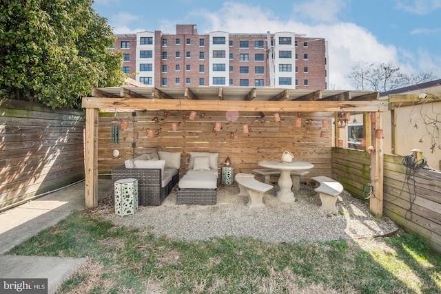 view of patio featuring outdoor lounge area