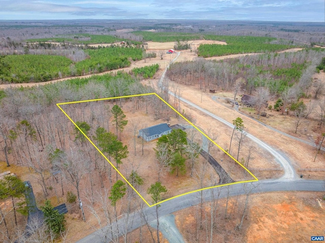 bird's eye view featuring a rural view