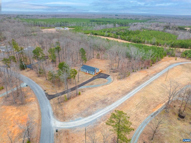 birds eye view of property featuring a rural view