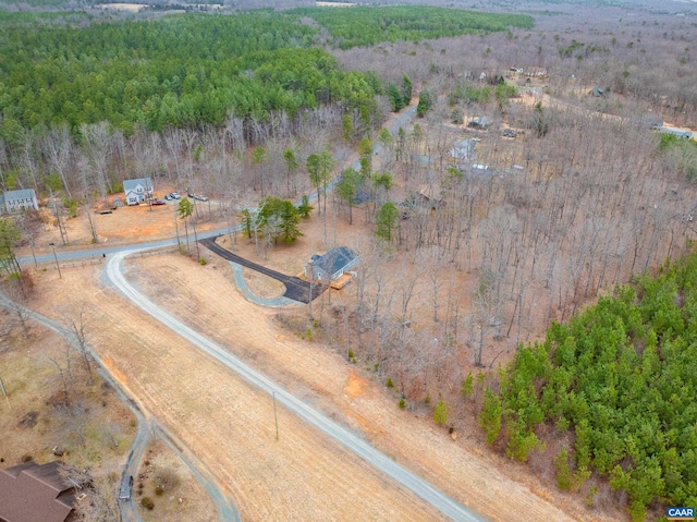 bird's eye view with a forest view