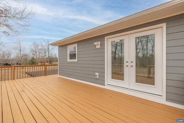 deck featuring french doors