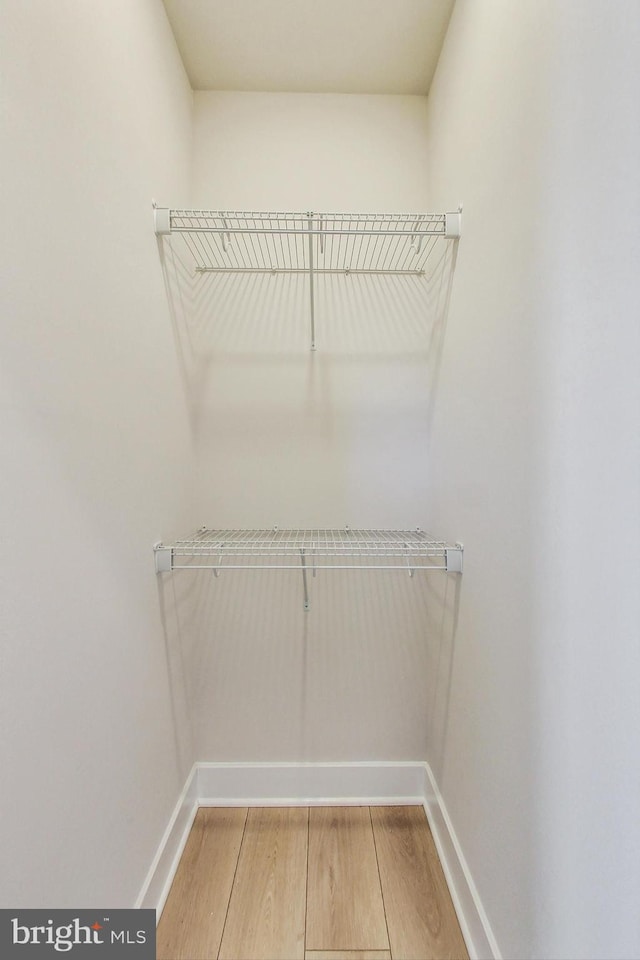 spacious closet with light wood-type flooring