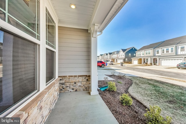 view of patio / terrace featuring a residential view