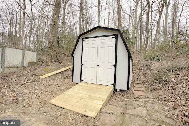 view of shed