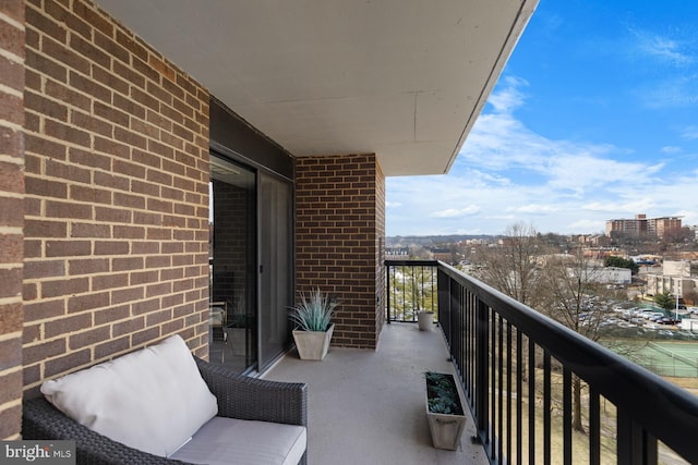 balcony featuring a view of city