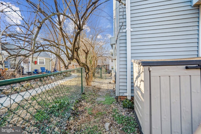 view of yard with fence