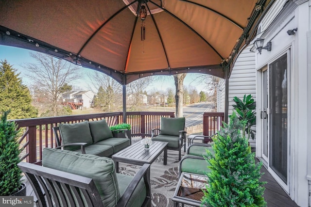 deck with an outdoor living space