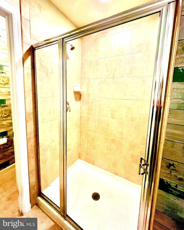 bathroom featuring a stall shower