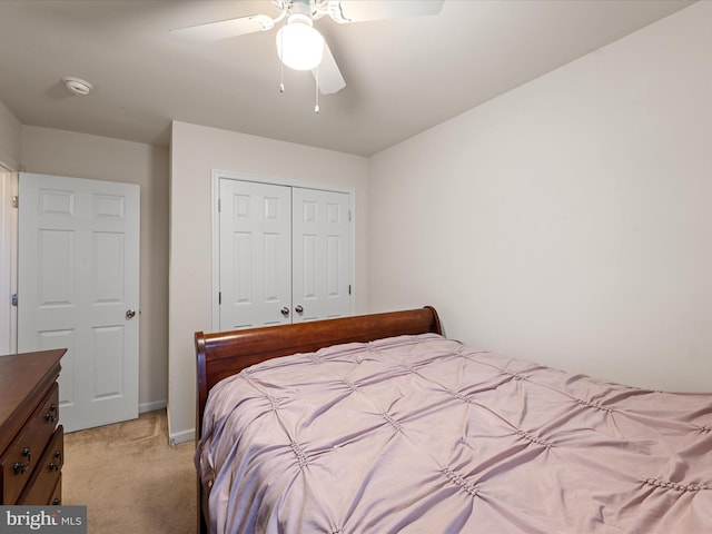 125 Monticello Sq, Winchester, VA 22602 - bedroom featuring a ceiling fan, light colored carpet, and a closet