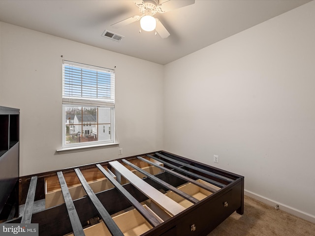 125 Monticello Sq, Winchester, VA 22602 - carpeted bedroom with a ceiling fan, baseboards, and visible vents
